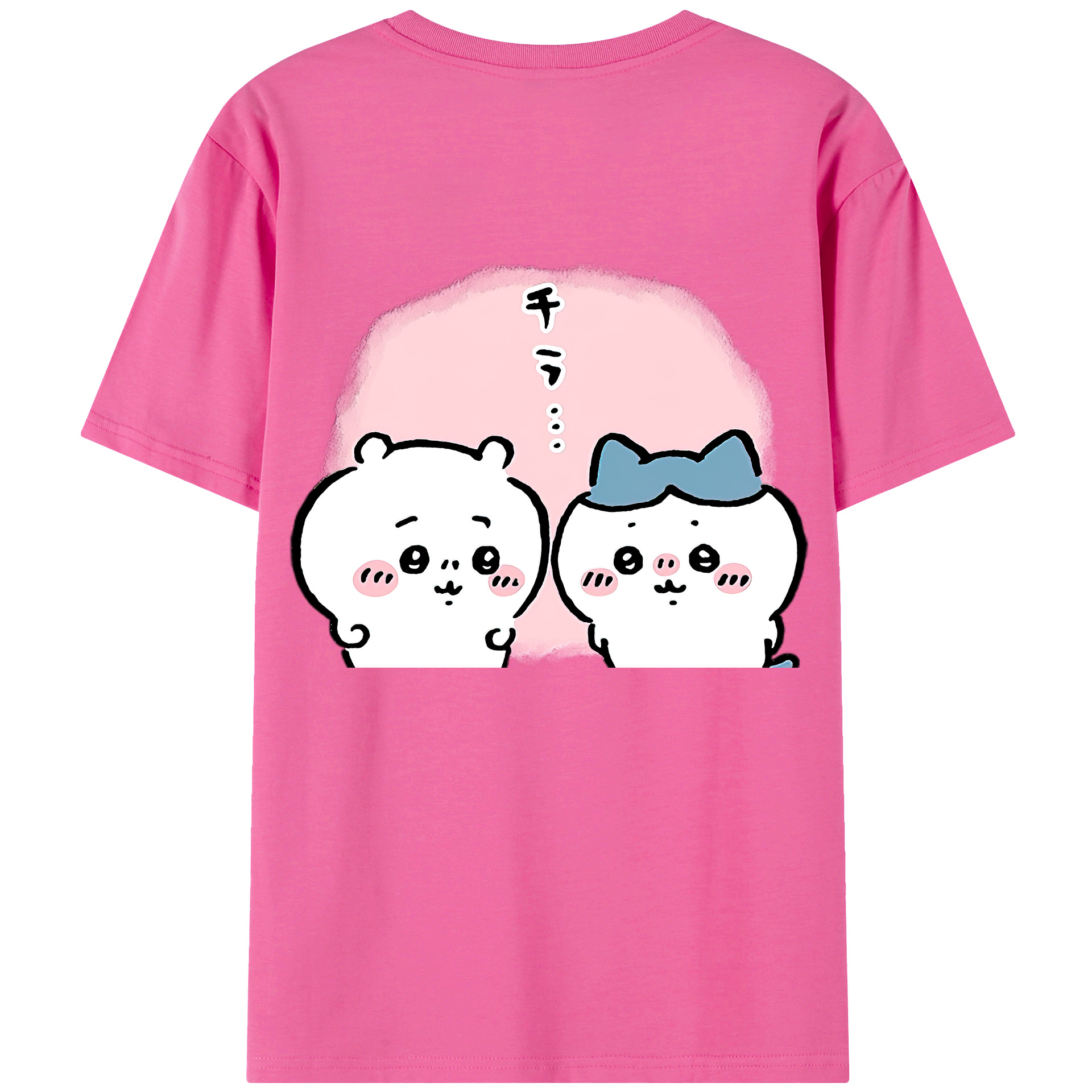 （画像用） ちいかわ ハチワレ Chii-kawa hachiware レディース半袖Tシャツ(バックプリント)